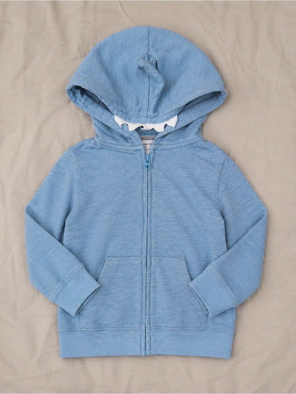 Carter’s Baby 18M Blue Shark Zip-Up Hoodie Jacket 100% Cotton